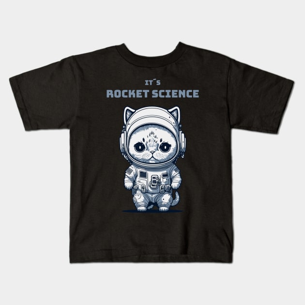 it´s rocket science - cat astronaut Kids T-Shirt by Kingrocker Clothing
